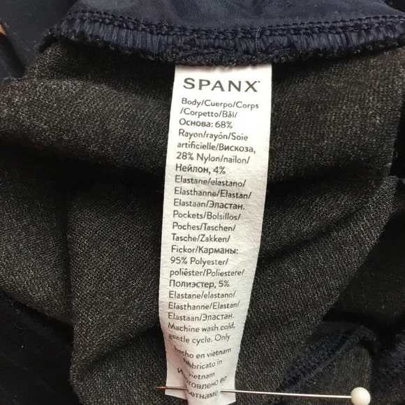 NWOT SPANX Navy Pinstripe High Rise Wide Leg Dress Pant